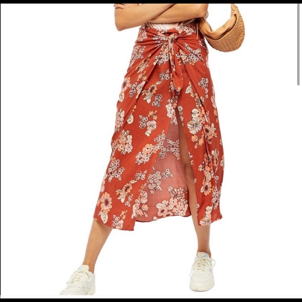 Free People Sunray Floral Sarong Skirt Sz 0